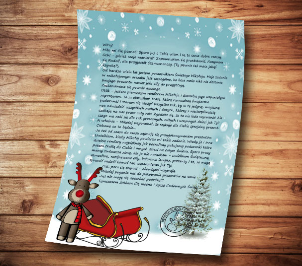 list od renifera Rudolfa